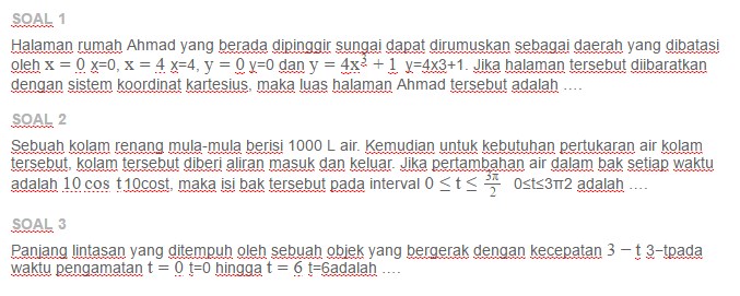Contoh Soal Penerapan Integral Tentu Dalam Kehidupan Sehari Hari Ezy Blog