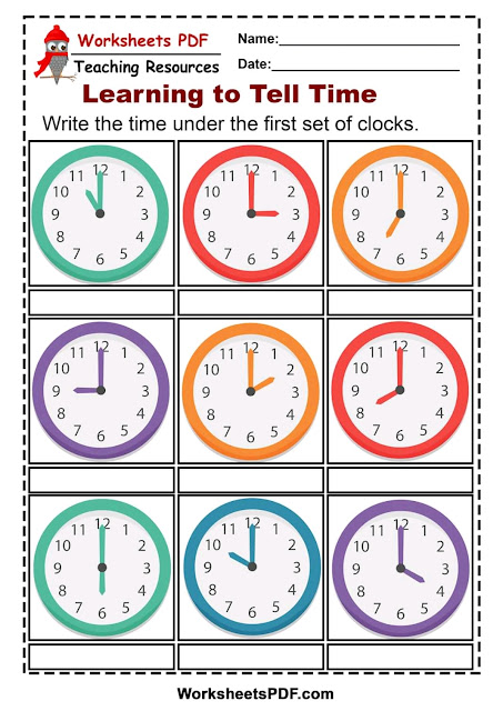 PDF Worksheets ( Telling the Time)