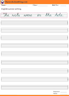 cursive sentences handwriting worksheet