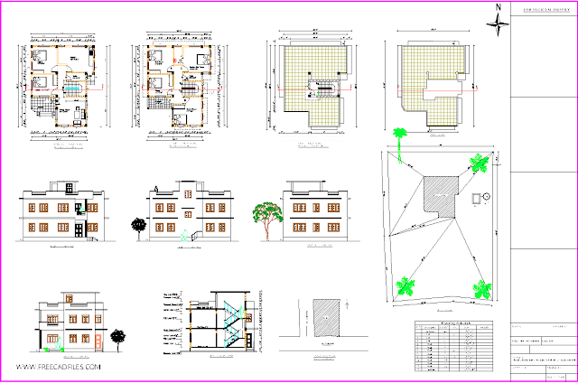 Residential Building Submission Drawing (30'x40') DWG Free Download