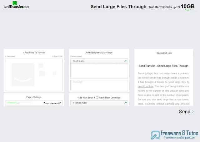 SendTransfer : envoyez gratuitement des fichiers volumineux jusqu'à 10 Go