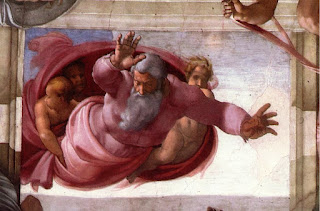 Separação da terra das águas, Michelangelo, Capela Sistina, Vaticano