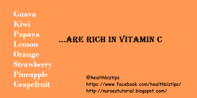 Foods rich in vitamin C content.