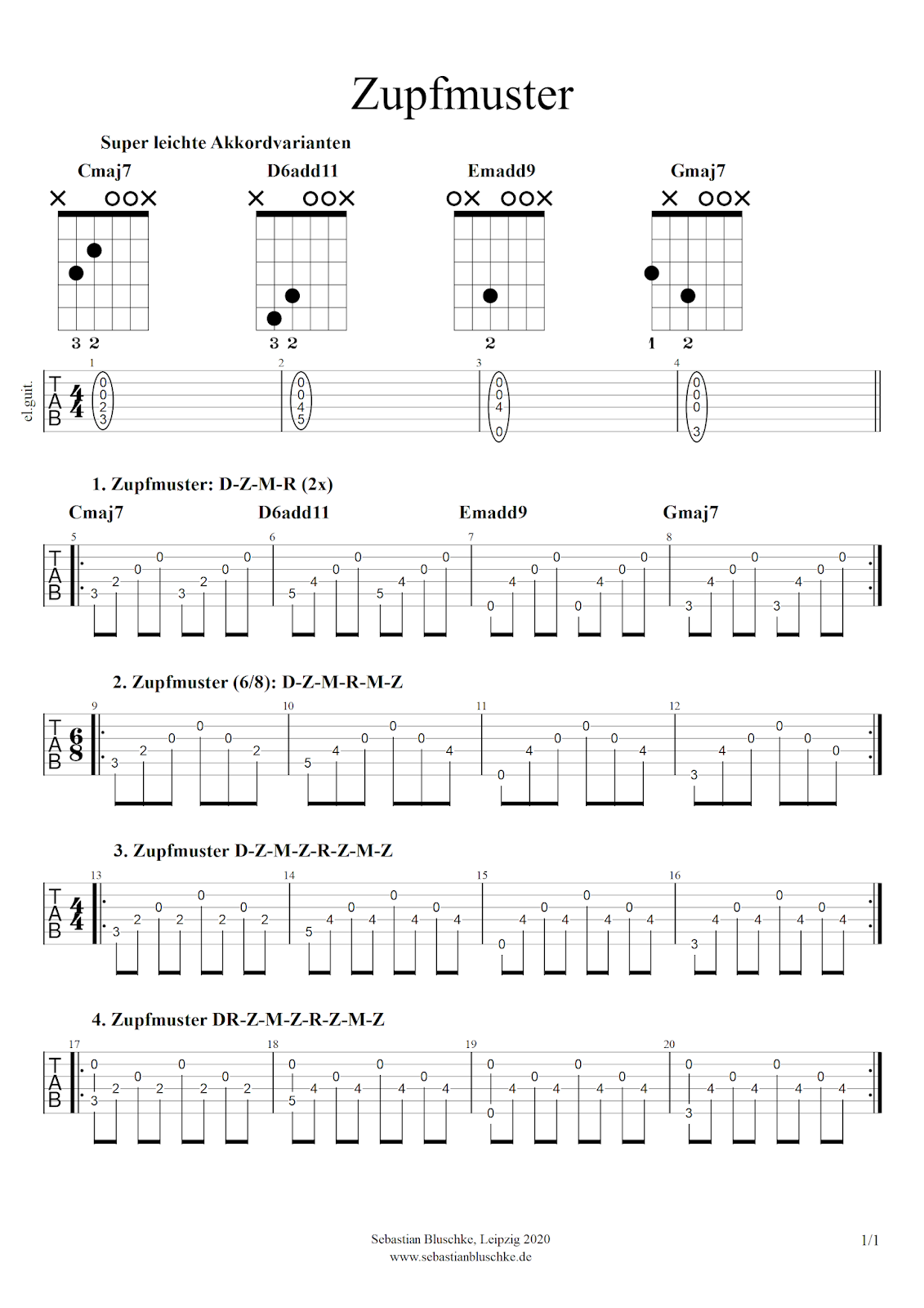 Anfänger Deine ersten Zupfmuster für die Gitarre