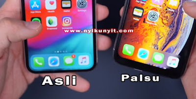 Bagian Layar full iphone xs asli dan iphone xs palsu