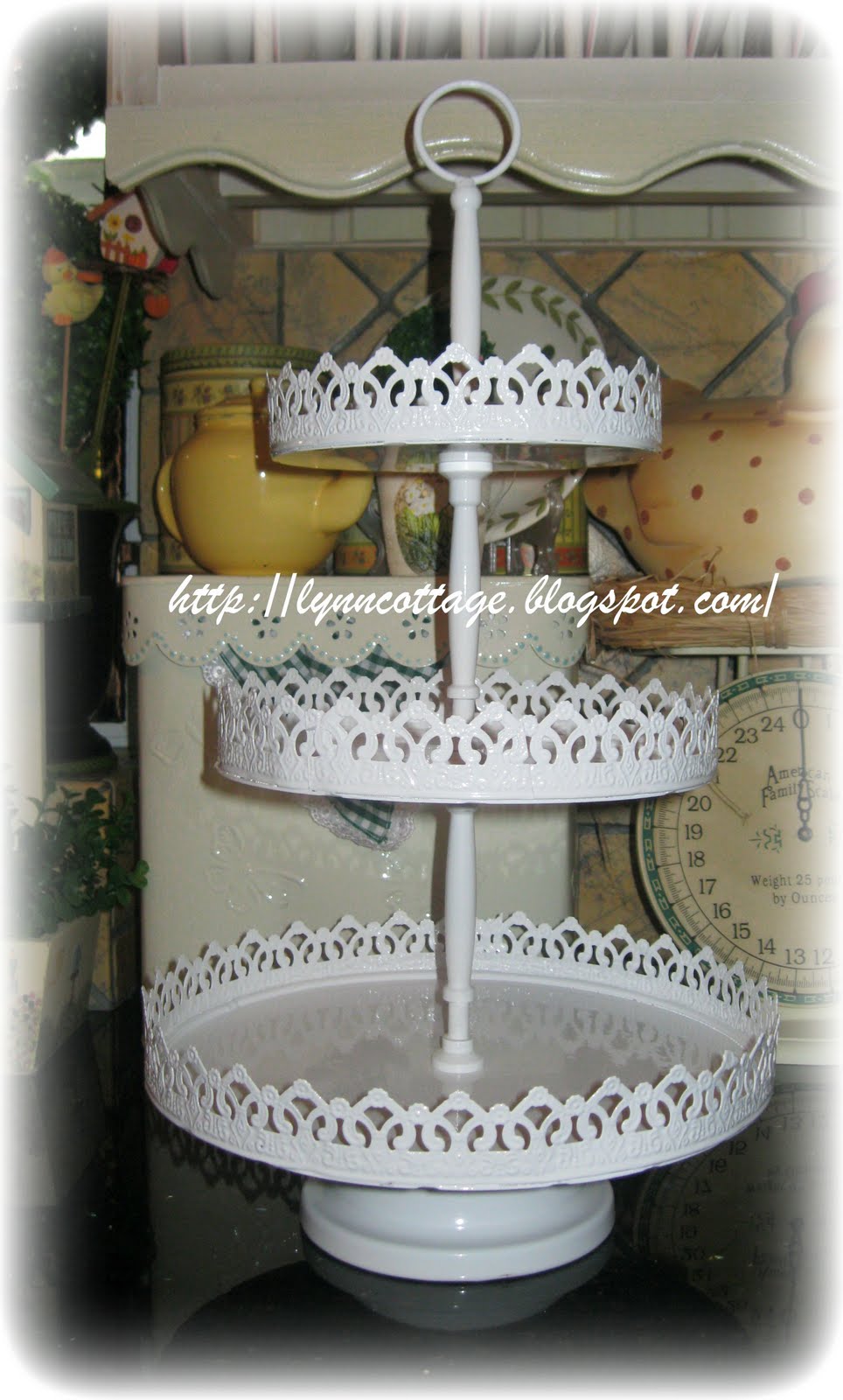 lynn's cottage METAL CAKE STAND...........