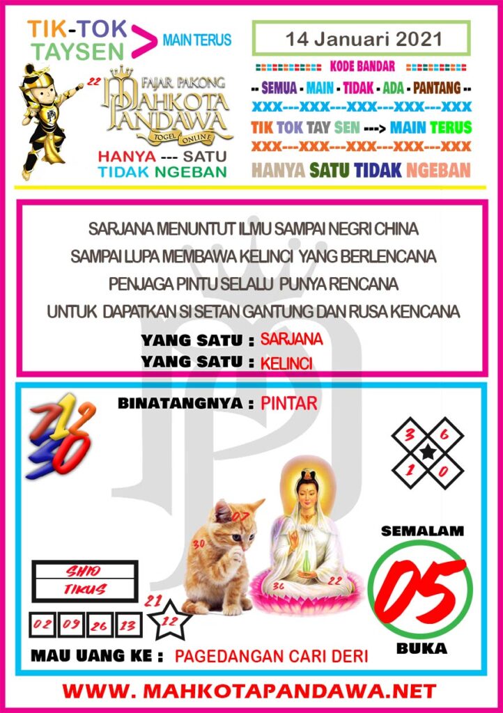 Syair Hongkong Malam Ini Kamis 14012021 Syair SGP Hari