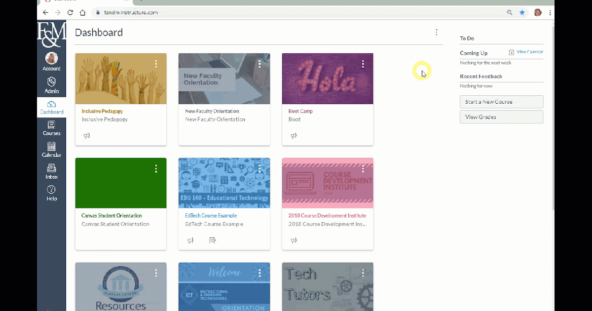 Instructional and emerging technology canvas dashboard color overlay