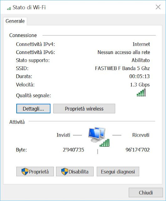 stato scheda di rete pc windows 10