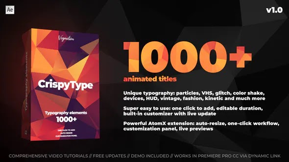 الحزمة الجديدة كاملة 1000+ Titles And Typography - Project & Script for After Effects (Videohive)