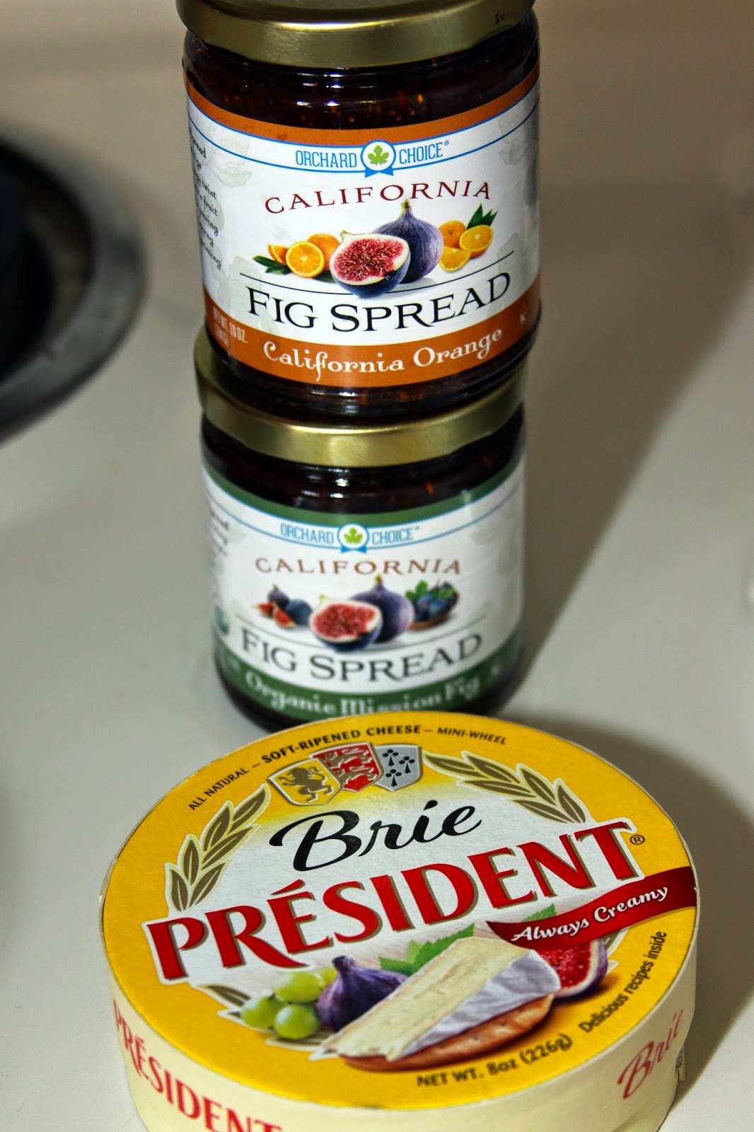 For the Love of Food Baked Brie Cheese with Orange Fig Spread and