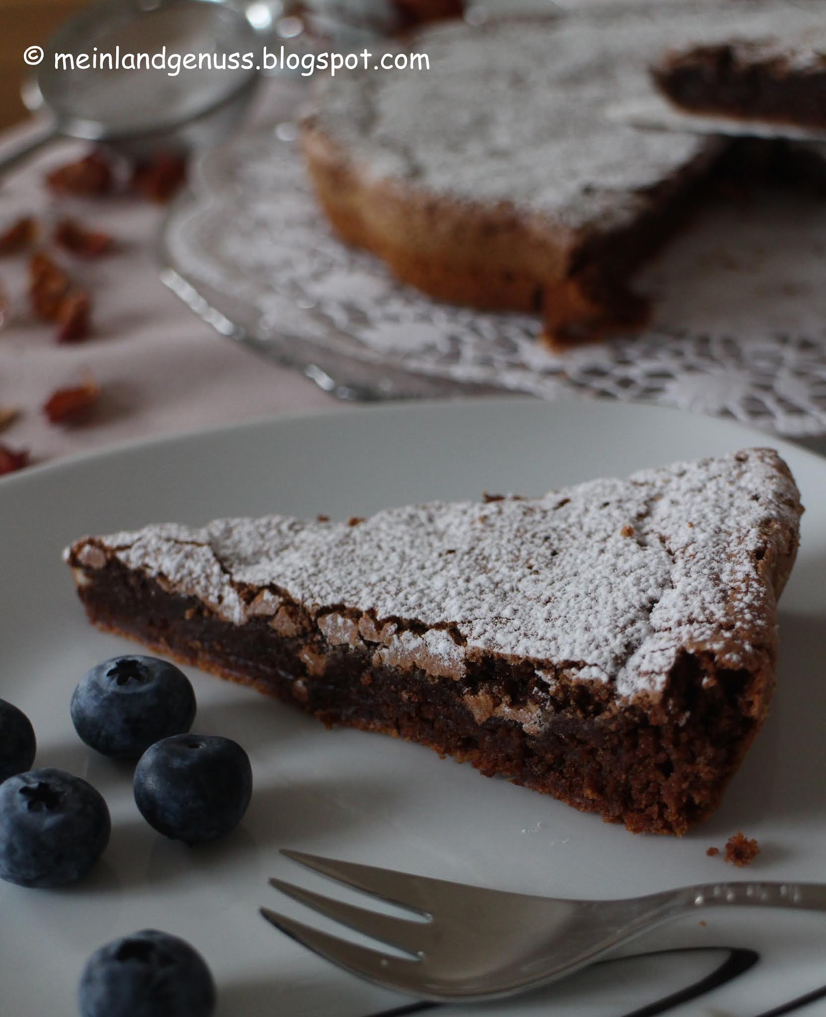 mein Land und Gartengenuss : Schwedischer Schokoladenkuchen - Kladdkaka