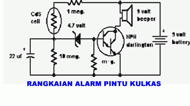 RANGKAIAN ALARM PINTU KULKAS SEDERHANA