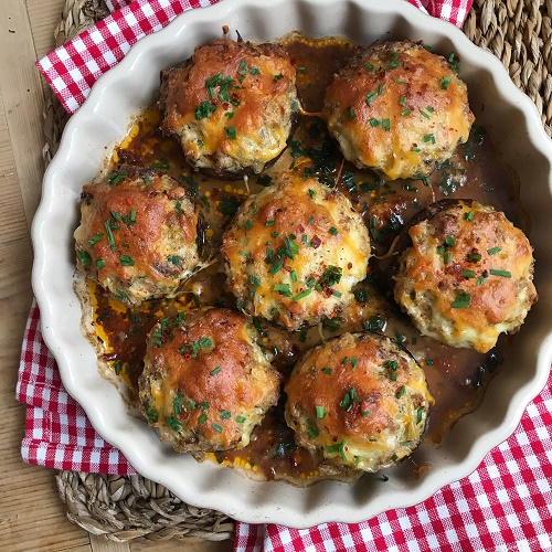 Greenway36: gefüllte Backofen-Champignons mit Hack-Lauch-Käsefüllung