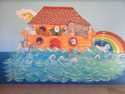 Mural pintado por Vânia Magalhães em Guiné-Bissau
