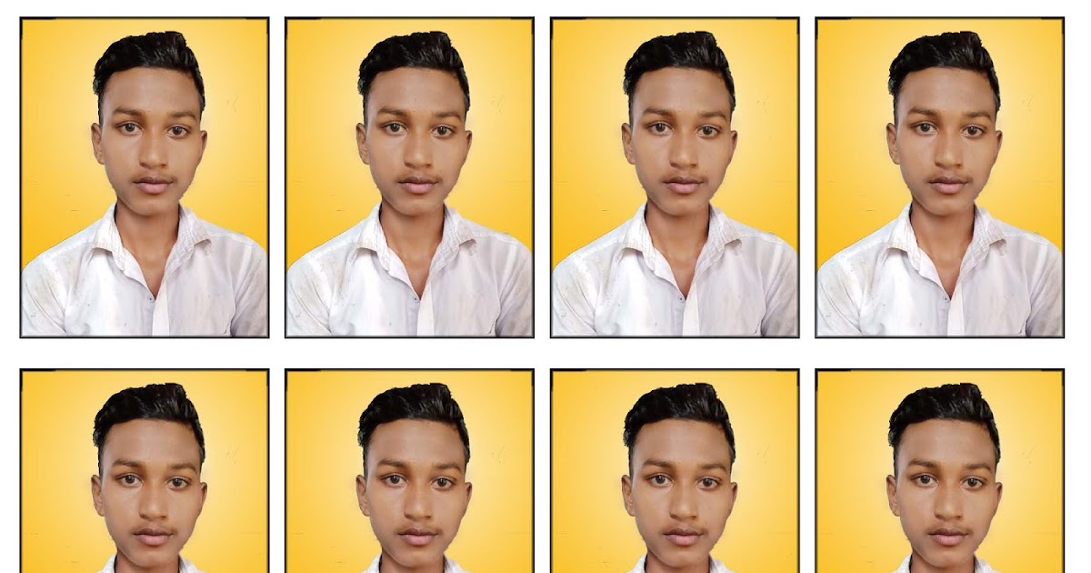 Several sizes of passport size photo