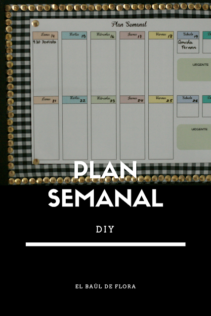 El baúl de Flora: Plan semanal