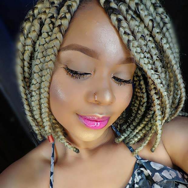 Blonde Hairstyles With Box Braids 2019 to Try - Fashionuki