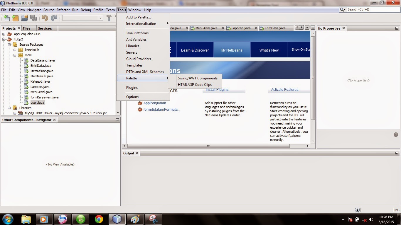 Adding a calendar in netbeans Program Desktop