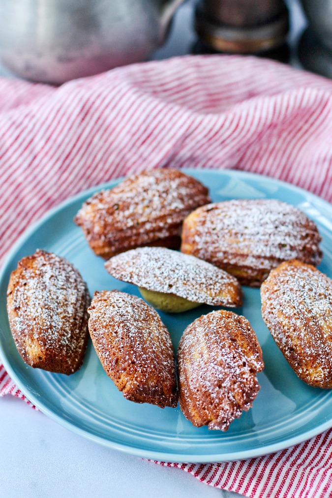 Pistacchio Madeleines on a plate