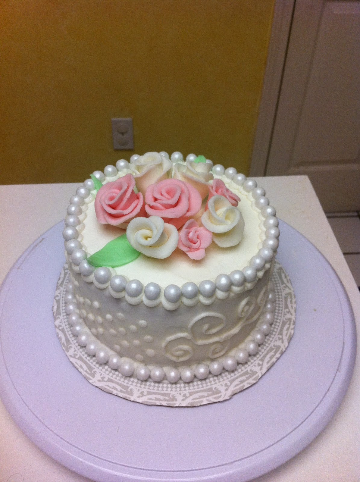 Gingerly Created Confections Wedding  test  cake 