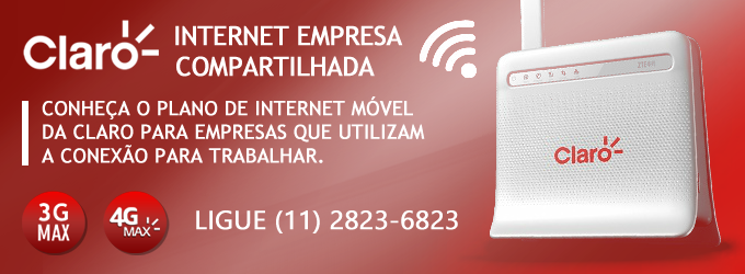 Claro Internet Empresa Compartilhada : Internet móvel da Claro para empresas que pode ser compartilhada através de um roteador 4G com outros aparelhos. Ligue (11) 2823-6823