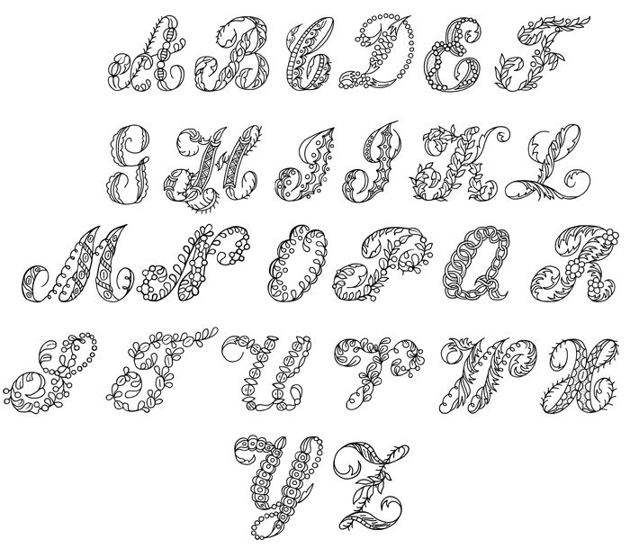 Fancy Bubble Letters Alphabet - Formal Letter