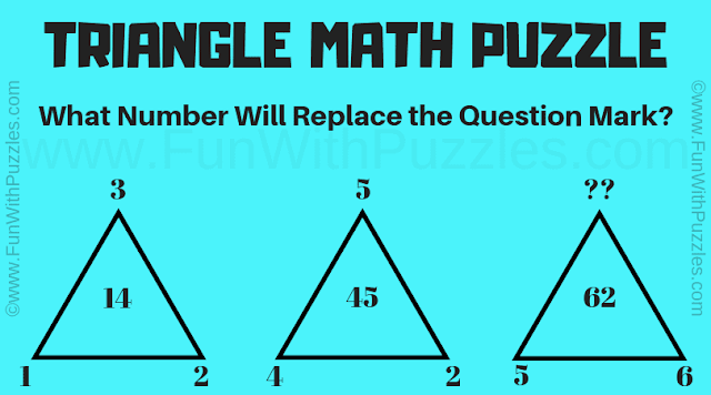 Picture Math Triangle Puzzle and Answer for School Students