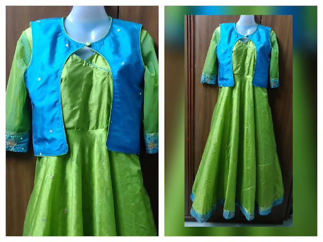 Saree gown with jacket Clearance