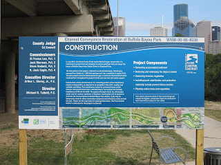 Channel Conveyance Restoration at Buffalo Bayou Park (image of sign with project information)