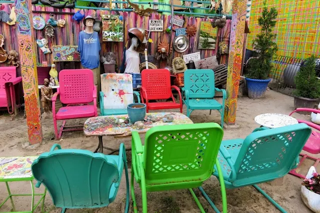 Outdoor armchairs at Randyland in Pittsburgh, Pennsylvania