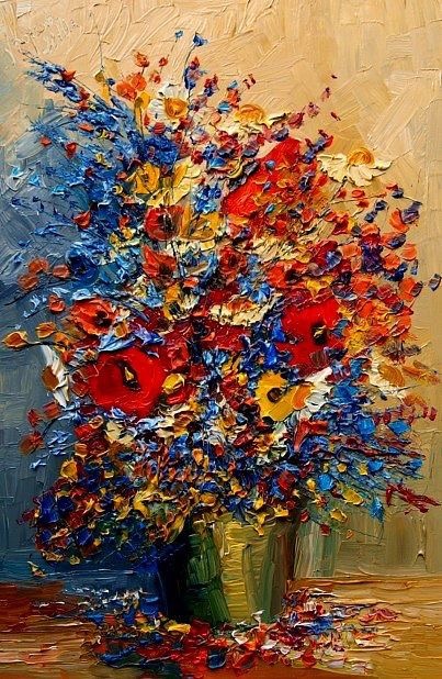 صور لوحات رسم بالسكين تسامح