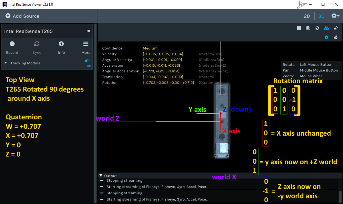 Moonlight savings time Intel Realsense T265 Quaternion considerations