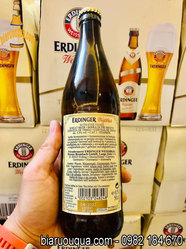 Bia Erdinger Weibbier 5.3% thùng 12 chai 500ml