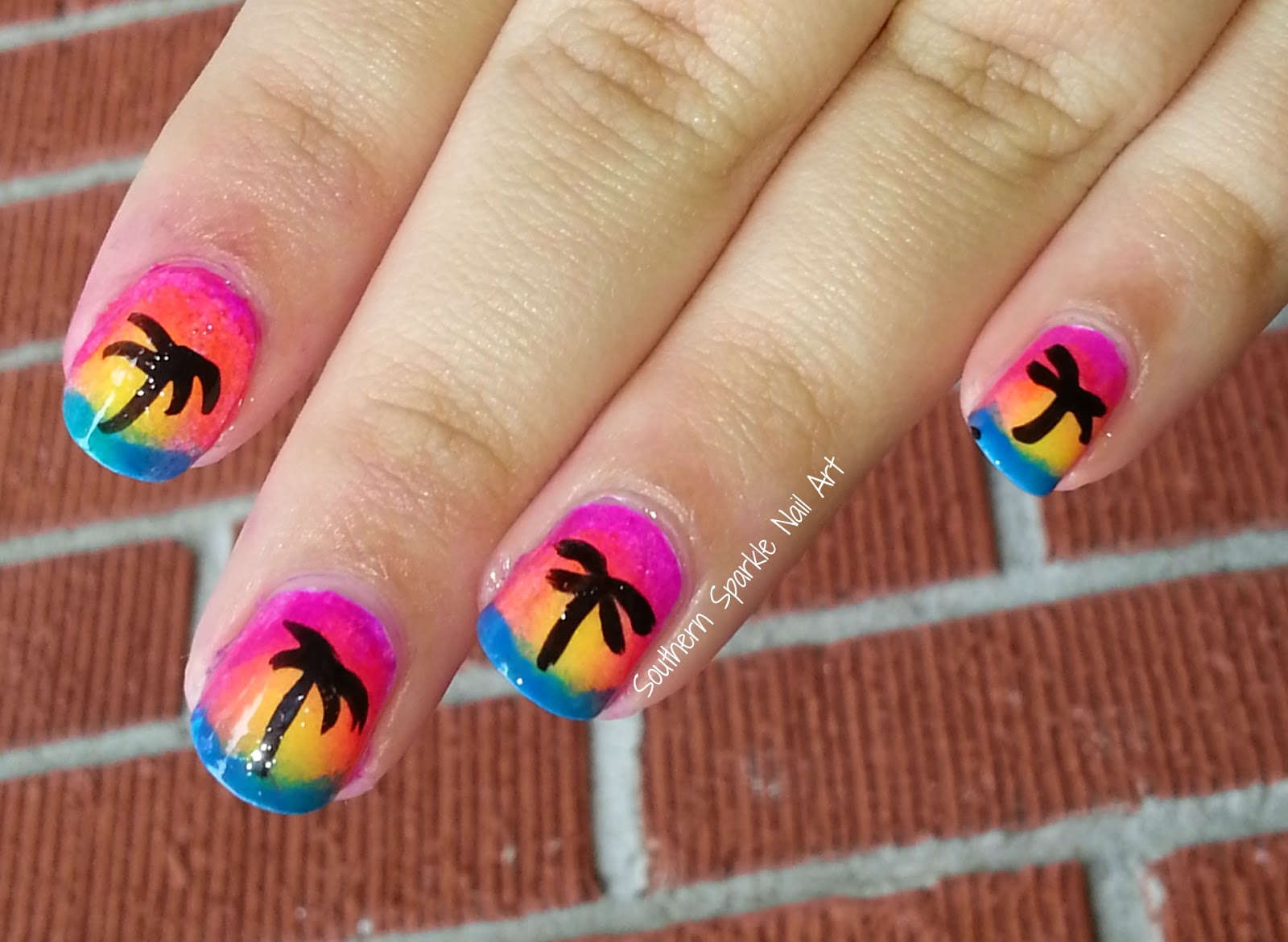 2. Tropical Sunset Nail Art - wide 6