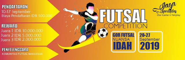 Download Spanduk Turnamen Futsal Format CDR (corelDraw