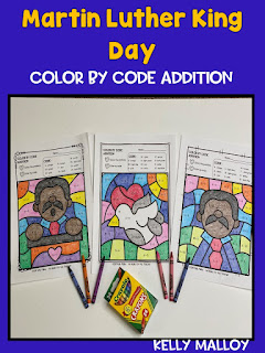 Martin Luther King Jr. Day Color By Number Addition Facts