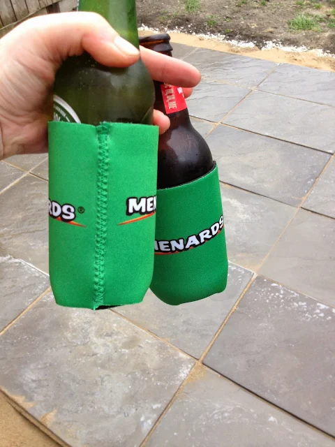 Menards coozies with celebratory beverages