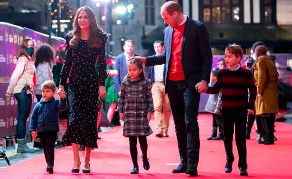 Kate Middleton wore a new petal print silk dress from Alessandra Rich. Prince William, Prince George, Princess Charlotte and Prince Louis