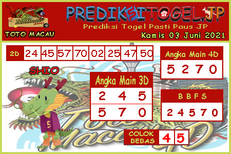 Prediksi Toto Macau Kamis 03 Juni 2021 Prediksitogel Jp Terakurat Jitu