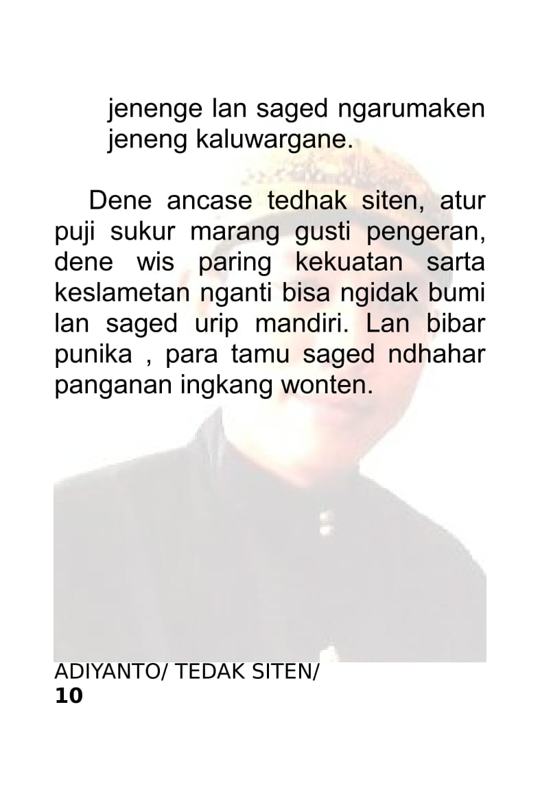 SEKAR ADI WIRAMA ACARA TEDAK SITEN