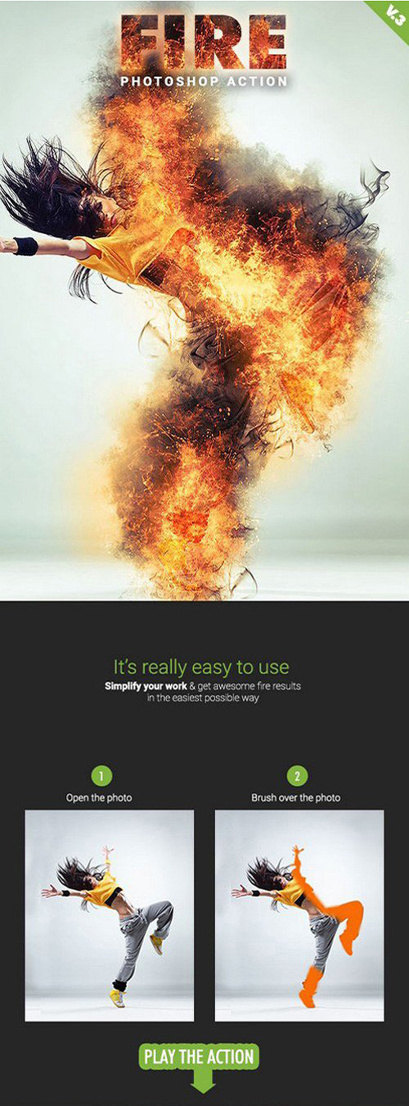 Graphicriver Fire Photoshop Action V.3 19515004