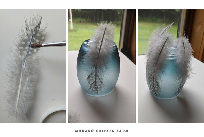 Make a feather candle holder Murano Chicken Farm