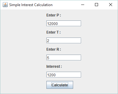 Write A Program Using Swing Components To Find Simple