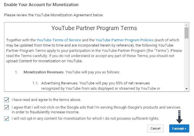 accept YouTube terms