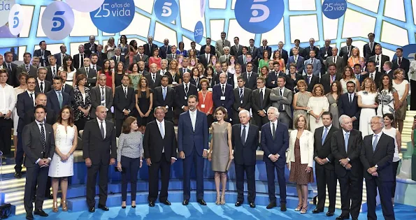 King Felipe of Spain and Queen Letizia of Spain attend Telecinco TV Channel in its 25th anniversary