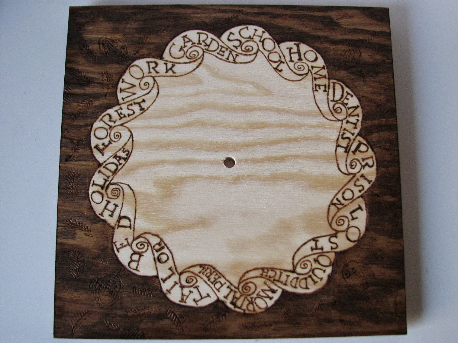 Bazooka Crafts WoodBurned Weasley Family Clock