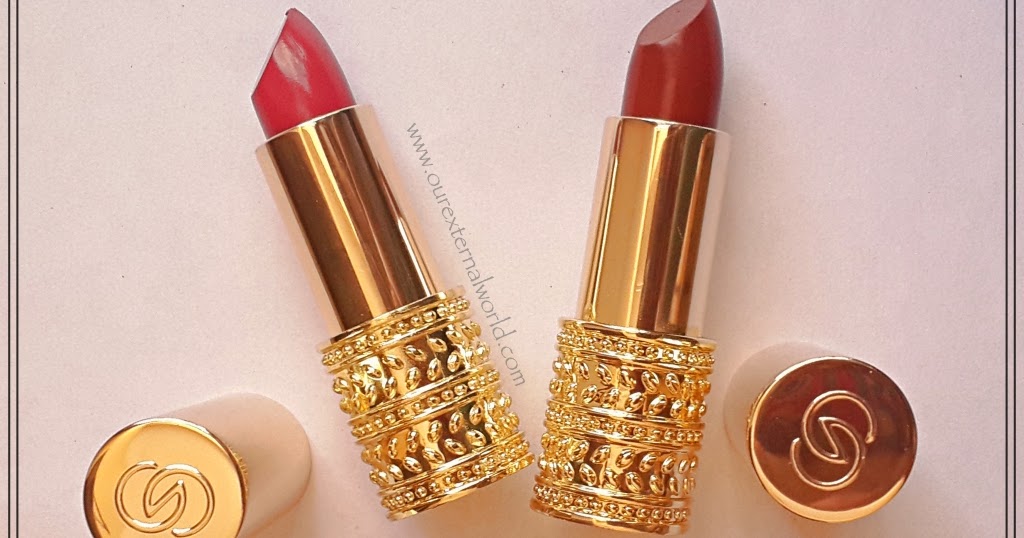 Oriflame Giordani Gold Jewel Lipsticks Honey Chestnut, Cherise Pink Review, Swatches