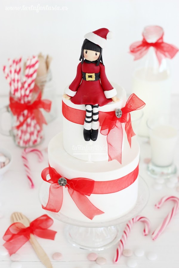 Tarta Gorjuss Navidad de fondant