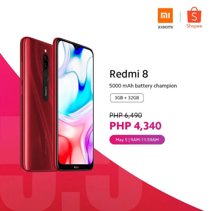 Xiaomi Redmi 8 3GB + 32GB Variant Will Be On Sale Tomorrow for Php4,340 Instead of Php6,490
